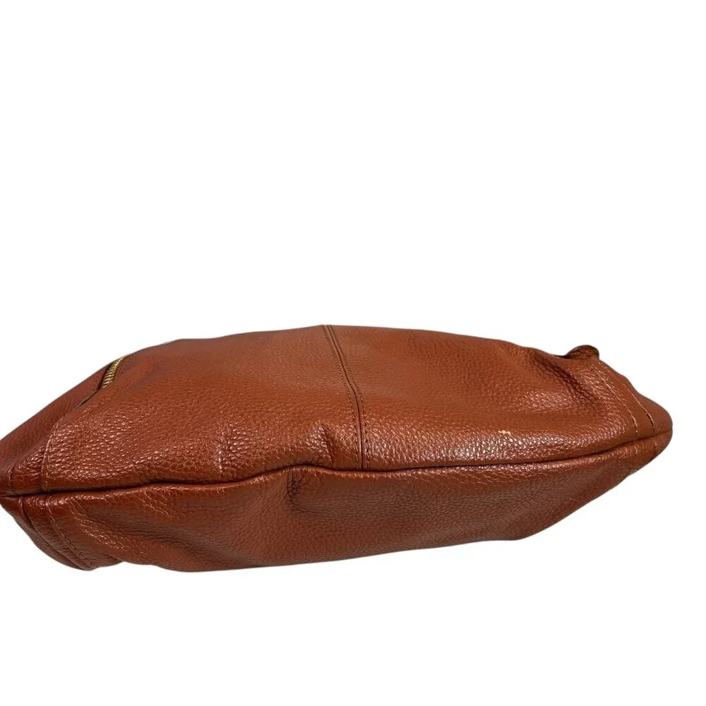 KRISTEN BELL for ERICA ANENBERG Tribeca Hobo Shoulder Bag in Cognac Leather